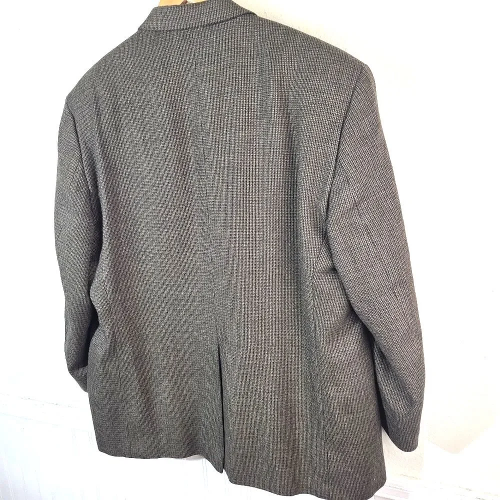 Lauren Ralph Lauren Mens Wool Blazer 48R Sport Coat Lord & Taylor Houndstoooth